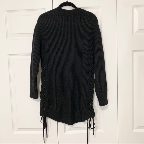 Rag & Bone Ivy Tie Wool Knit Sweater in Black XS - Picture 8 of 10